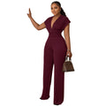 Elegant V-Neck Wide Leg Jumpsuit