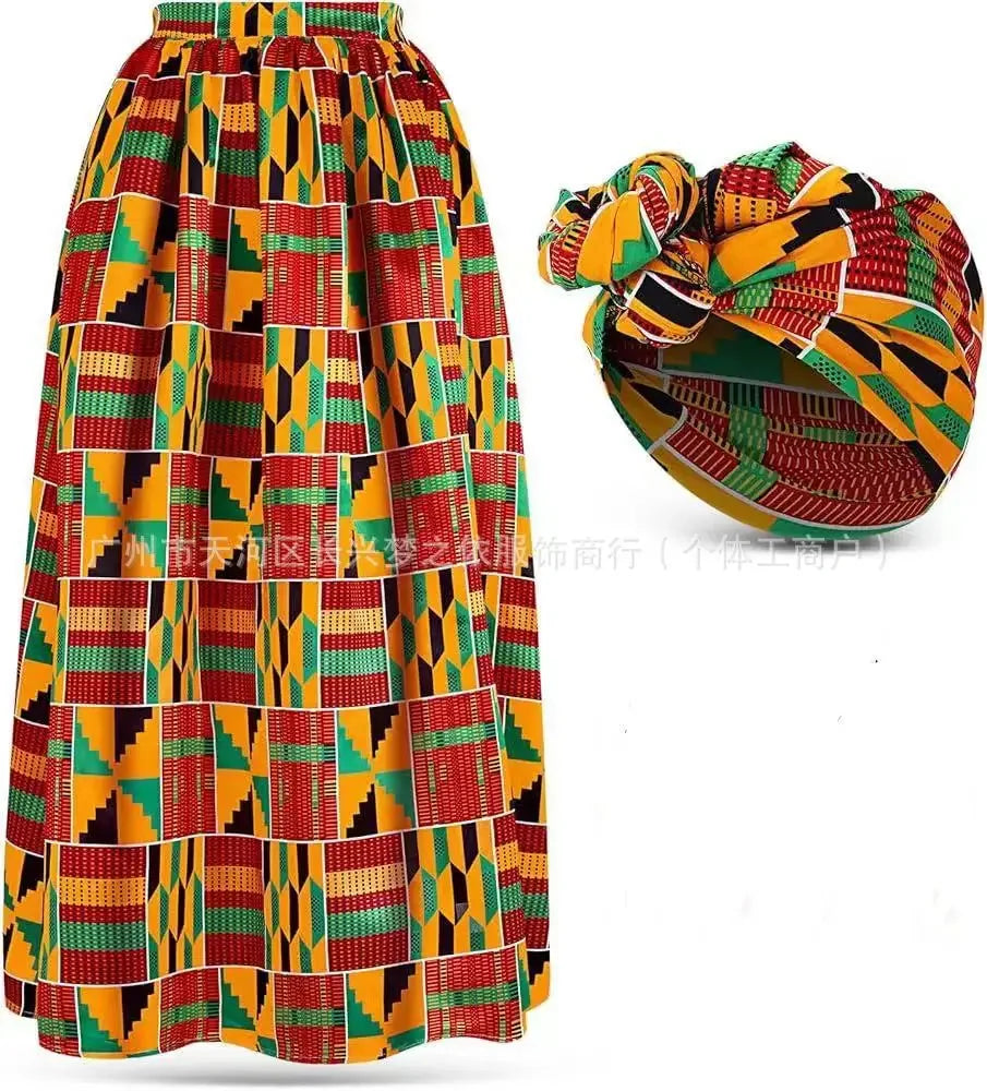 African Clothes for Women Long Print Skirt Maxi S Ankle-Length Plus Size Clothing