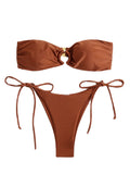 Sexy Women's Swimsuit 2024 New Push Up Bikini Solid Swimwear Women Swimming Bathing Suit for Women 2 Peice Set Monokini Biquini