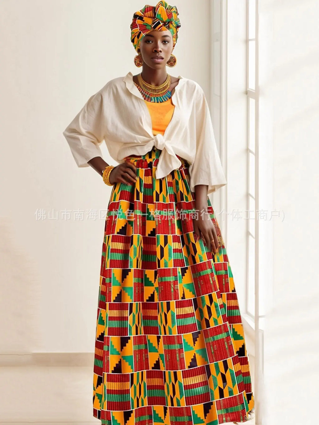 African Clothes for Women Long Print Skirt Maxi S Ankle-Length Plus Size Clothing