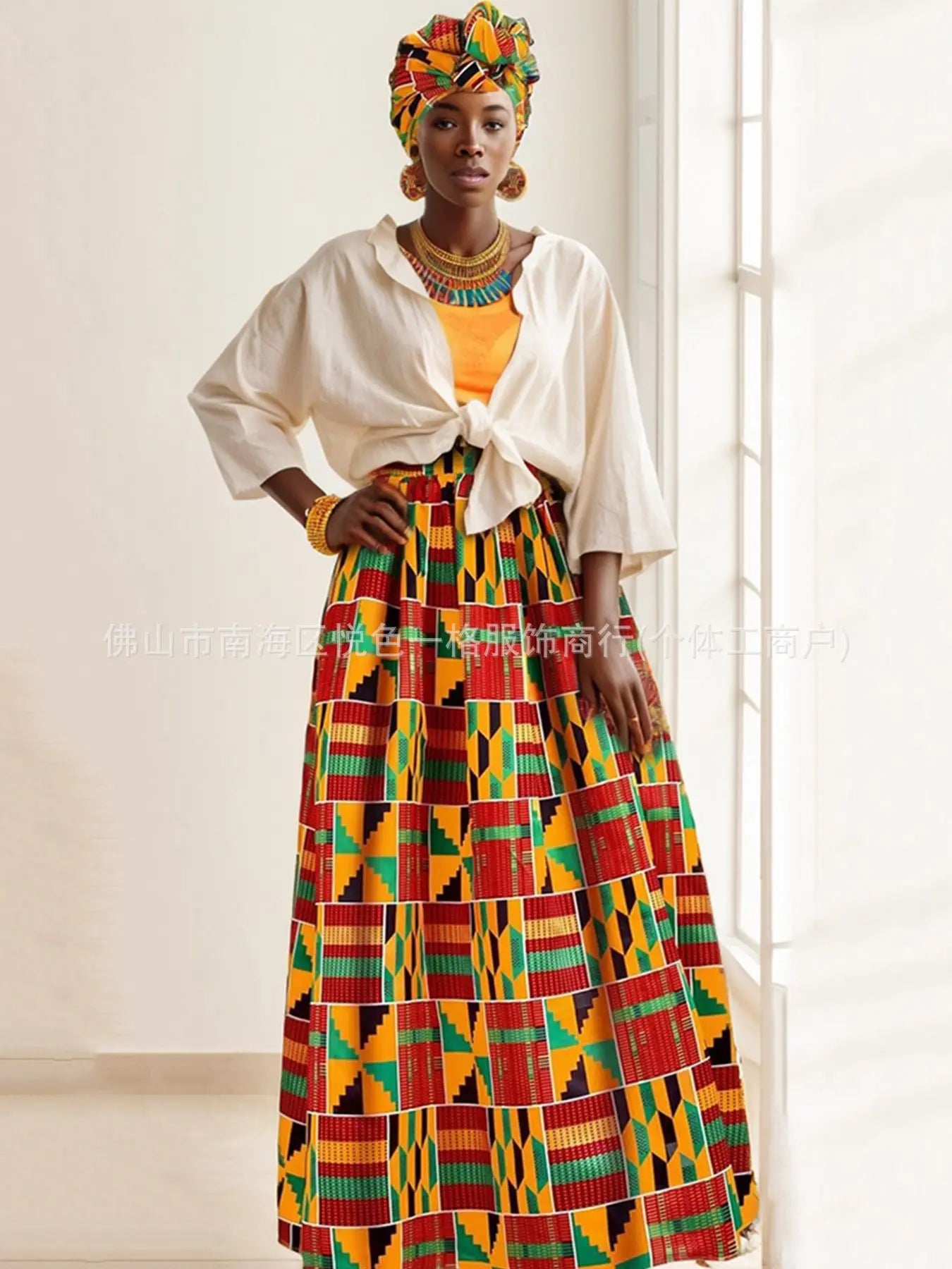 African Clothes for Women Long Print Skirt Maxi S Ankle-Length Plus Size Clothing
