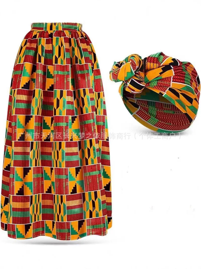 African Clothes for Women Long Print Skirt Maxi S Ankle-Length Plus Size Clothing