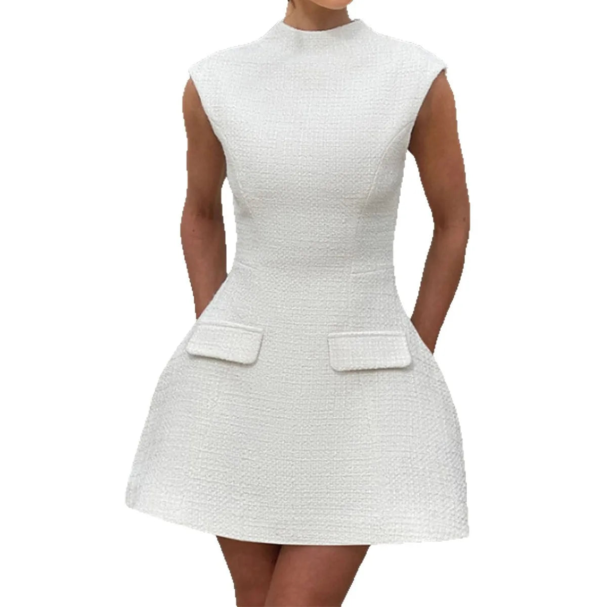 Elegant evening dress, fashionable solid color short skirt dress, women's dress